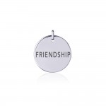 Power Word Friendship Silver Disc Charm