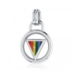 Rainbow Encircled Triangle Silver Pendant