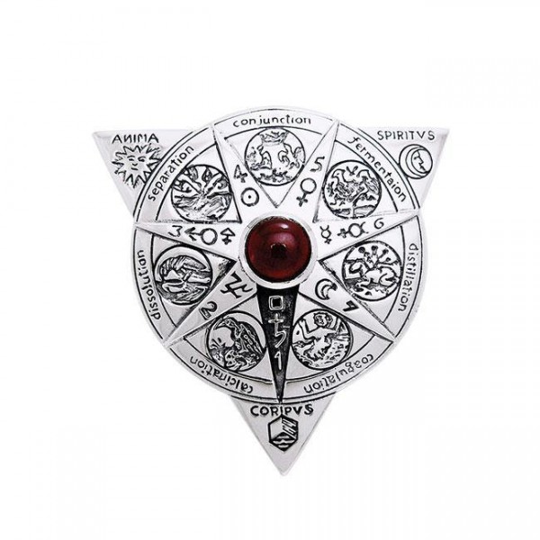 Beyond the Wonderful Transformation in Alchemical Mandala Sterling Silver Pendant