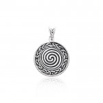 Small  Celtic Knot Silver Spiral Pendant