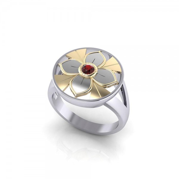 Symbol Of Femininity Silver and Gold Ring