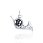 French Horn Silver Charm