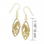 Horse Over Hearts Solid Gold Earrings
