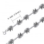 Oak Leaves Silver Link Bracelet