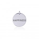 Power Word Happiness Silver Disc Charme