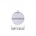 Power Word Happiness Silver Disc Charm