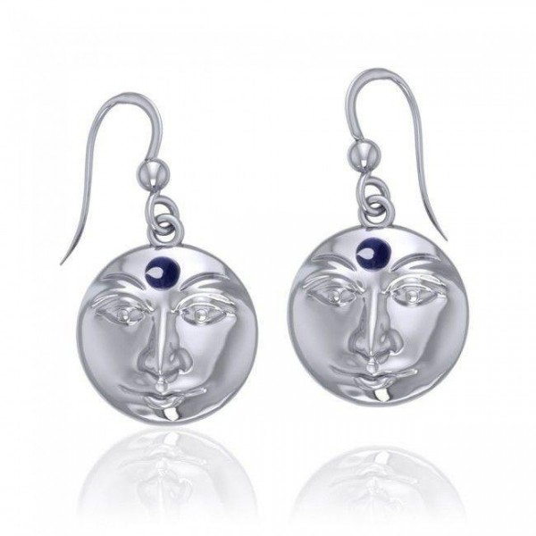 Blue Moon Sterling Silver Earrings with Stone