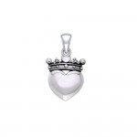 Cari Buziak Coeur avec Pendentif Crown Silver