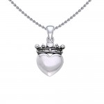 Cari Buziak Coeur avec Pendentif Crown Silver