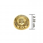 Le logo GIN Plaque de vermeil d’or sur grande bague pour hommes en argent