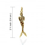 Mermaid Sterling Solid Gold Pendant with Gemstone Tail