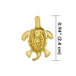 Aboriginal Turtle Solid Gold Pendant
