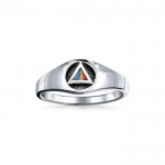 Triangle Symbol with Inlay ~ Sterling Silver Ring