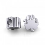 Wonderful pieces of charm ~ Sterling Silver Round Shamrock Bead