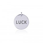 Power Word Luck Silver Disc Charm