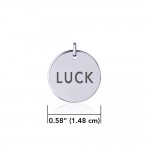 Power Word Luck Silver Disc Charm