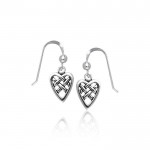 Celtic Knotwork Heart Silver Earrings