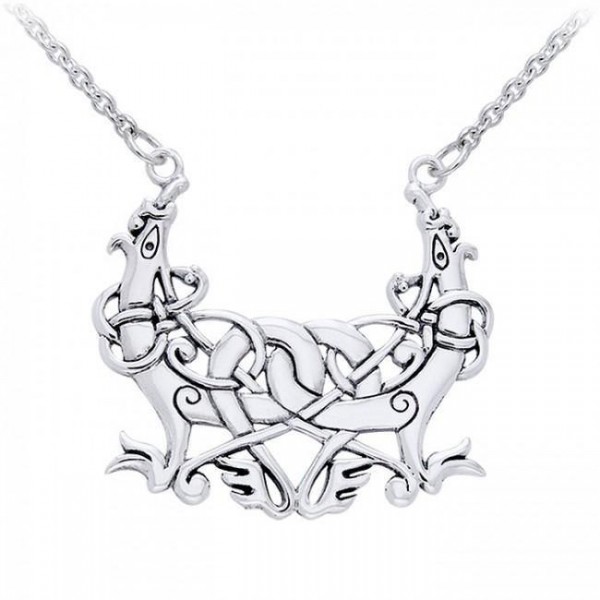 Intricate Mystery ~ Sterling Silver Viking Urnes Necklace Jewelry