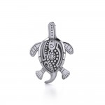Aboriginal inspired Turtle Sterling Silver Pendant