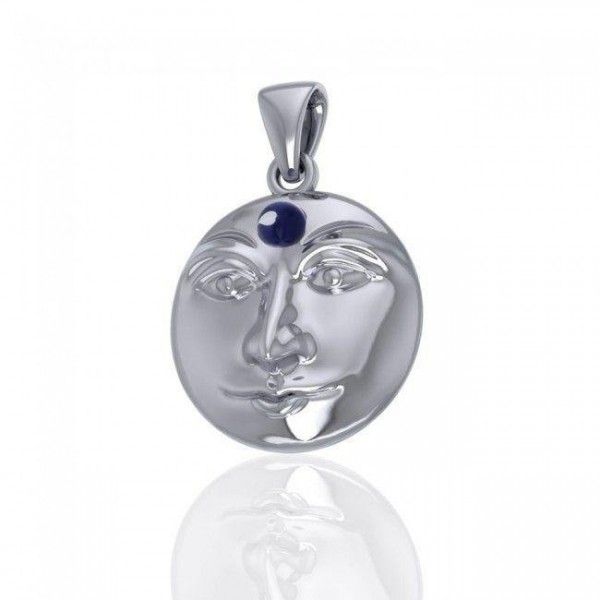 Blue Moon Sterling Silver Pendant with Gemstone