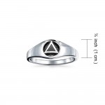 Triangle Symbol with Inlay ~ Sterling Silver Ring