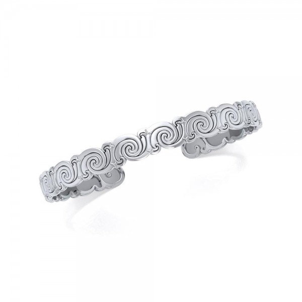 Cari Buziak Celtic Triskelion Spiral ~ Sterling Silver Cuff Bracelet