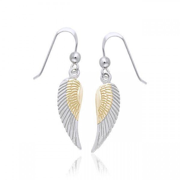 Angel Wing Silver and Gold Earrings
