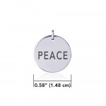 Power Word Peace Silver Disc Charm
