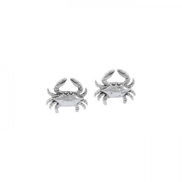 Crab Silver Post Earrings