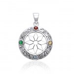 Zodiac Signs Silver Pendant with Mix Gems