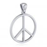 Peace Symbol Silver Pendant