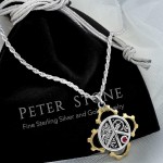 Peace Steampunk Sterling Silver and Gold Pendant