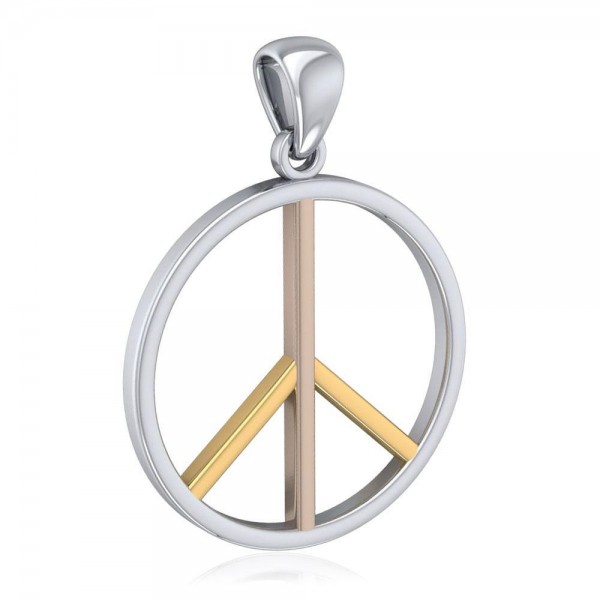 Peace Symbol Three Tone Pendant