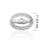 The perfect crown of love, friendship, and loyalty ~ Celtic Knotwork Irish Claddagh Sterling Silver Brooch