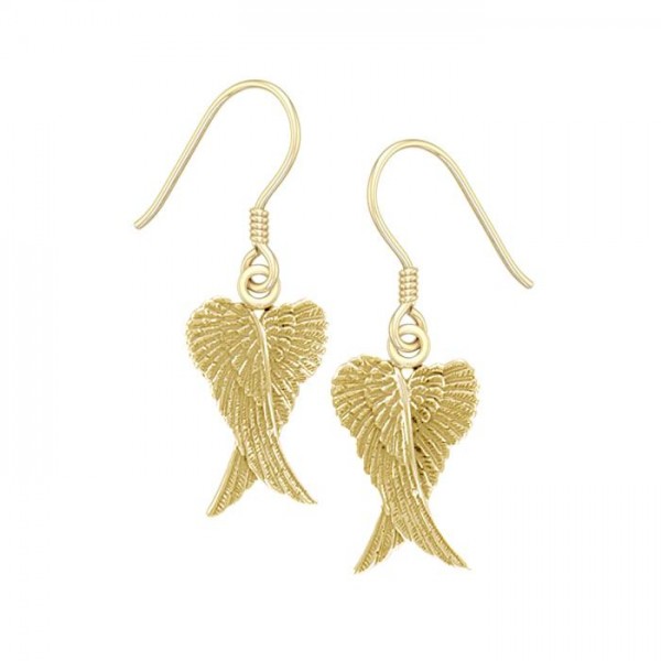 Angel Wings Solid Gold Earrings