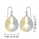 14 Karat Gold Plated on Sterling Silver Angel Wings Earrings