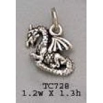 Wear your luck and protection ~ Sterling Silver Jewelry Fantasy Dragon Charm