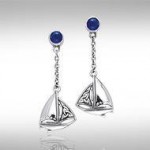 Celtic Knots Silver Sailboat Earrings