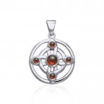 Elemental Wheel Of Being Silver Pendant with Gemstone