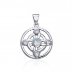 Elemental Wheel Of Being Silver Pendant with Gemstone
