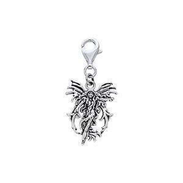 Amy Brown Fire Element Fairy ~ Sterling Silver Clip Charm