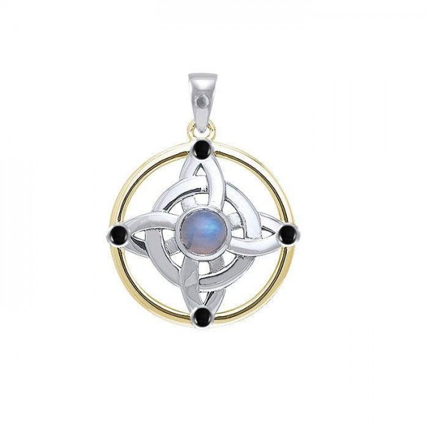 Celtic Witches Protection Knot Silver and Gold Pendant