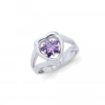 Designer Elegant Cubic Zirconia Star and Heart Ring