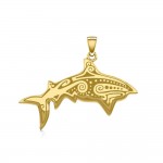 Aboriginal Shark Solid Gold Pendant