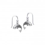Celtic Shark Silver Earrings