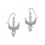 Goddess with Crescent Moon Silver Earrings with Gemstone