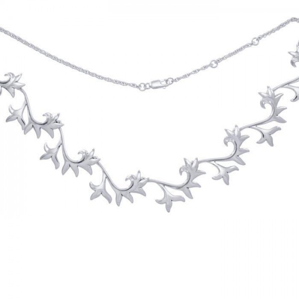 Blossoming Flower Silver Necklace