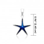 Inlaid Starfish Silver Pendant