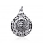 Celtic Wolf Medallion Pendant