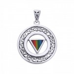See the rainbow as it flows endlessly ~ Celtic Knotwork Sterling Silver Rainbow LGBTQ Pride Pendant Jewelry